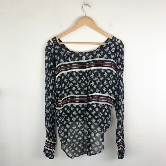 Free People One Before Dawn Printed Wrap Blouse - Picture 6 of 6
